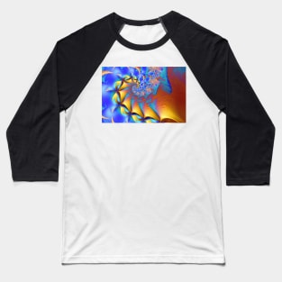 Waves and Fins Fractal Baseball T-Shirt